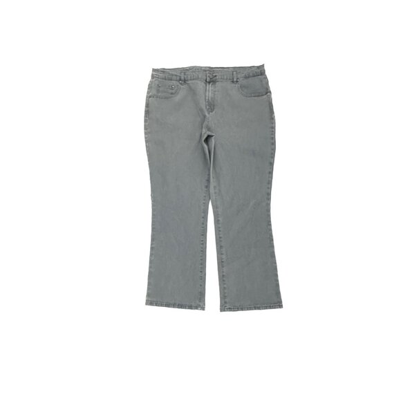 DG2 Diane Gilman Bootcut Women's size 16P Gray Denim jeans - Picture 1 of 4